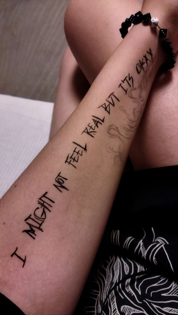 Devotional Lyric Tattoo with Renaissance Hands Motif Tattoo Design