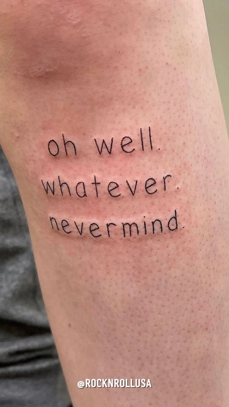 Full Arm Lyrics Collage Tattoo with Editorial Edge Tattoo Design