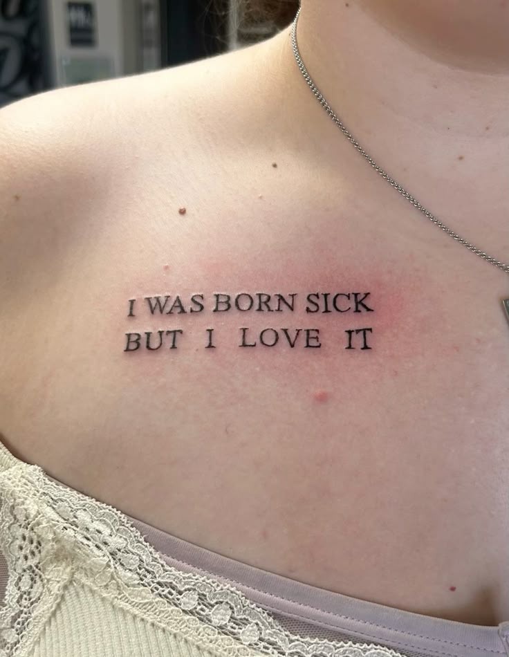 Large Thigh Script Tattoo with a Stargazing Lyric Tattoo Design