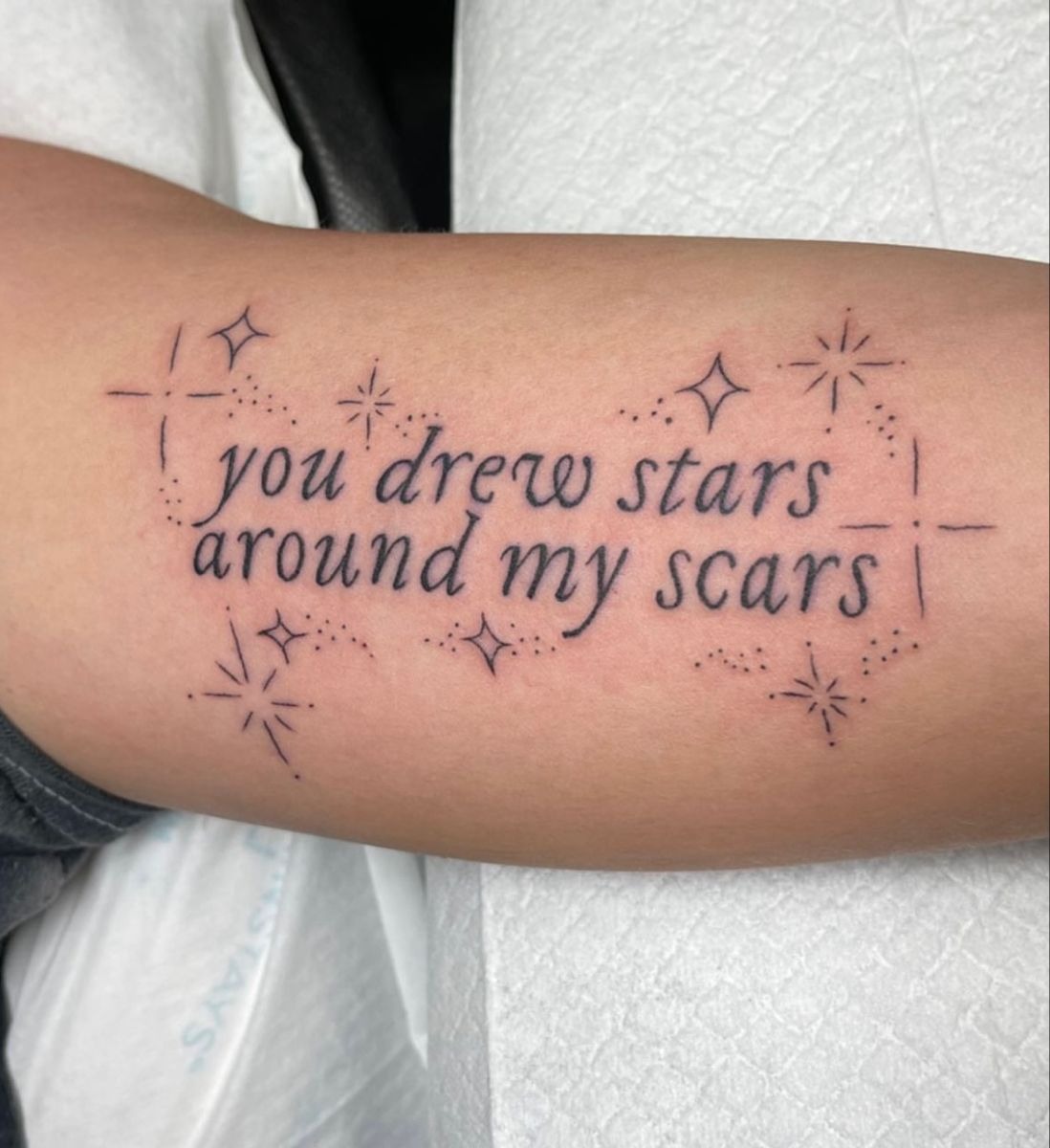 Nirvana-Inspired Minimal Leg Tattoo with Grunge Cool Tattoo Design
