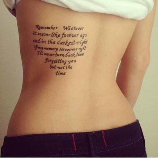 Ornamental Script Lyric Tattoo with Vintage Drama Tattoo Design