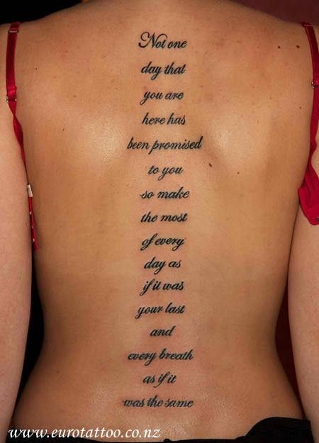 Rib Lyric Tattoo with Romantic Gothic Energy Tattoo Design