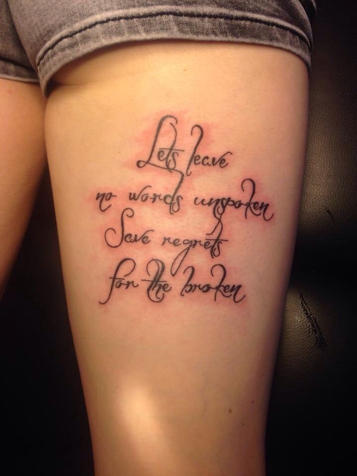 Taylor Swift Lyric Tattoo with Soft Elegant Script Tattoo Design