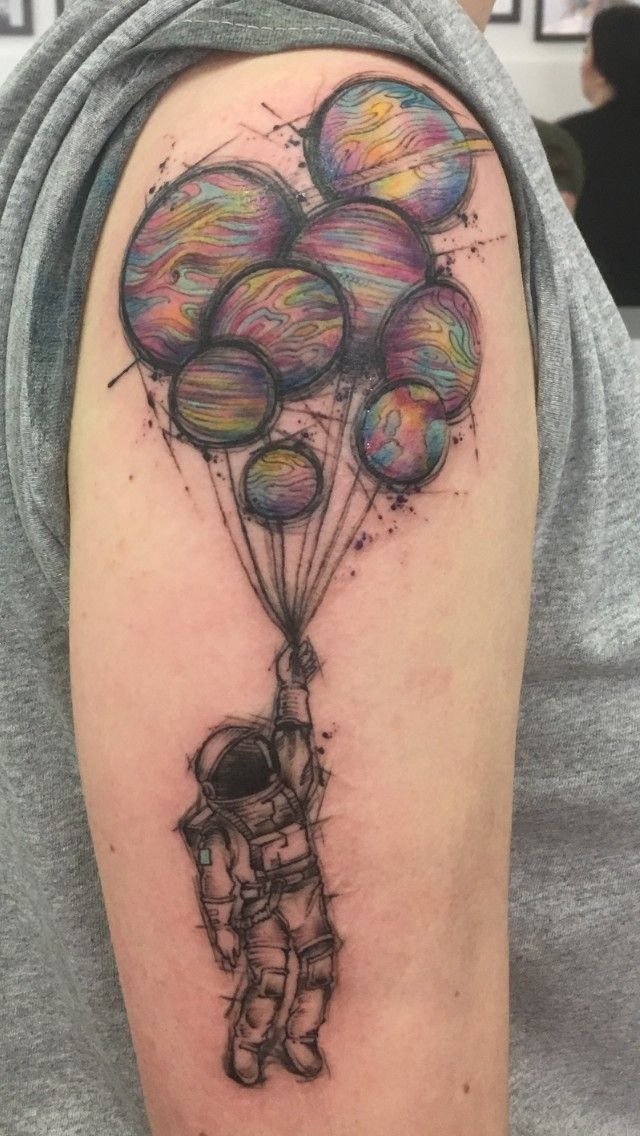 Geometric Universe and Human Connection Tattoo Design