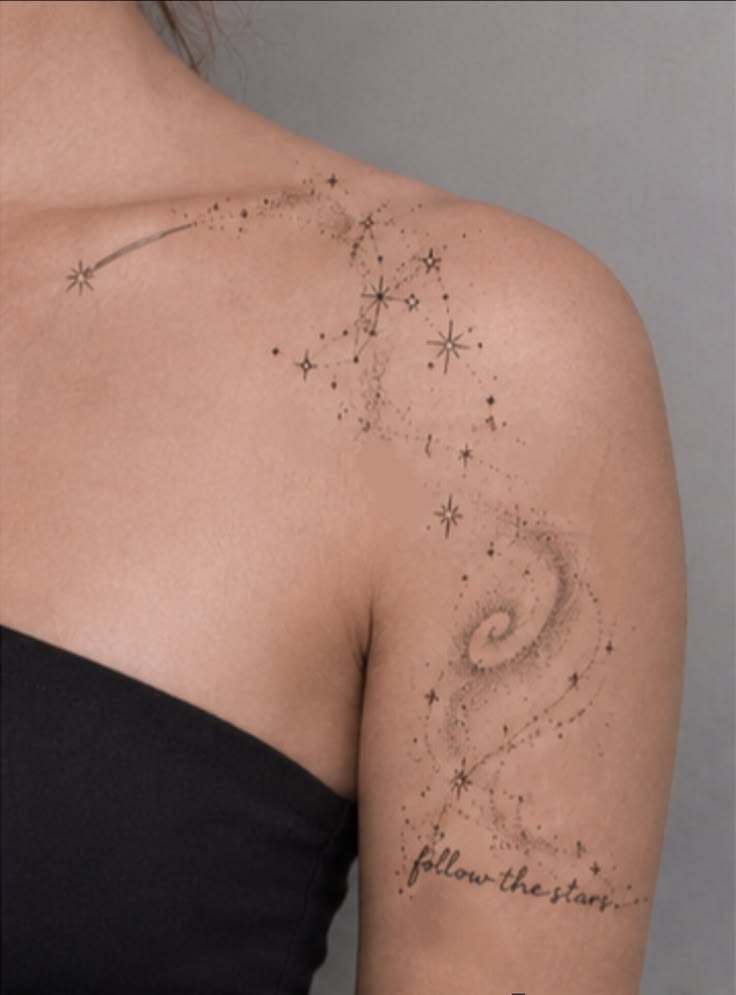 Hidden Galaxy Through Torn Skin Tattoo Design