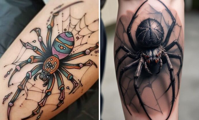 25+ Spider Tattoo Ideas To Gothic 3d Styles on Hand Arm Shoulder and Chest
