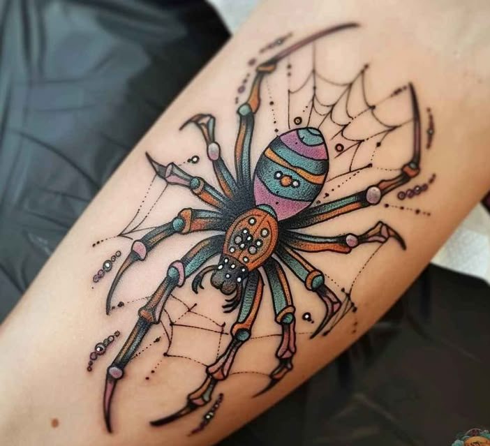 Intricate Neo-Traditional Spider Tattoo Tattoo Design