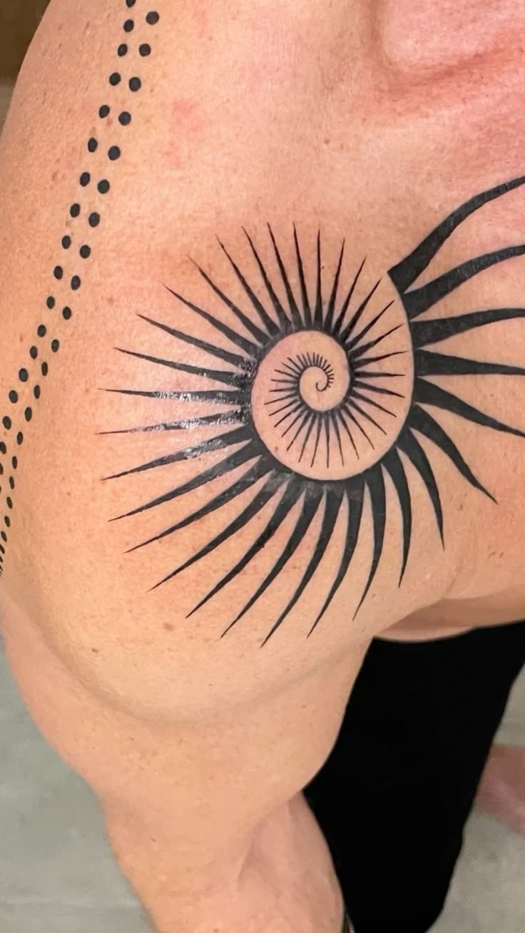 Calf Spiral Dotwork Tattoo Tattoo Design