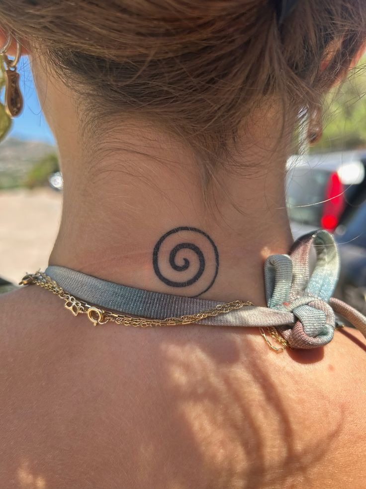 Dotted Spiral Behind-the-Ear Tattoo Tattoo Design