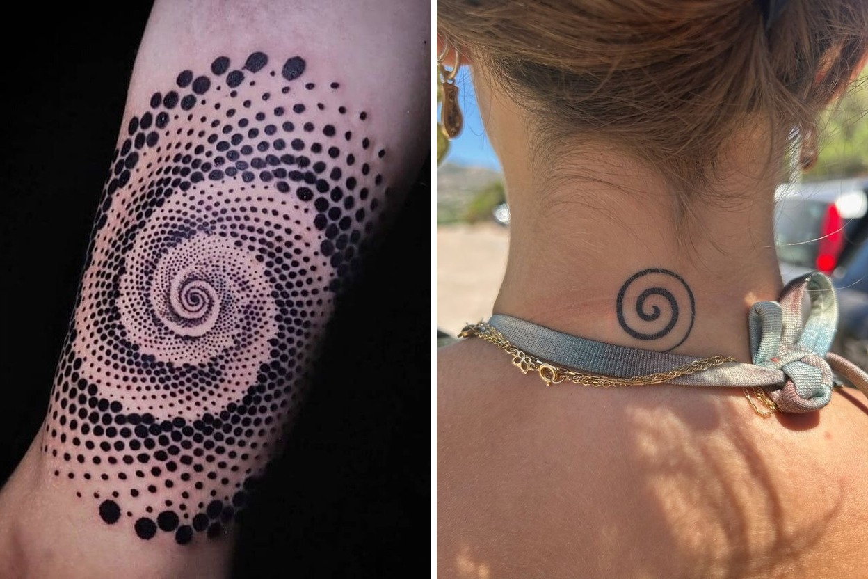 31+ Spiral Tattoo Ideas & Inspiration Featured Lookbook Collage
