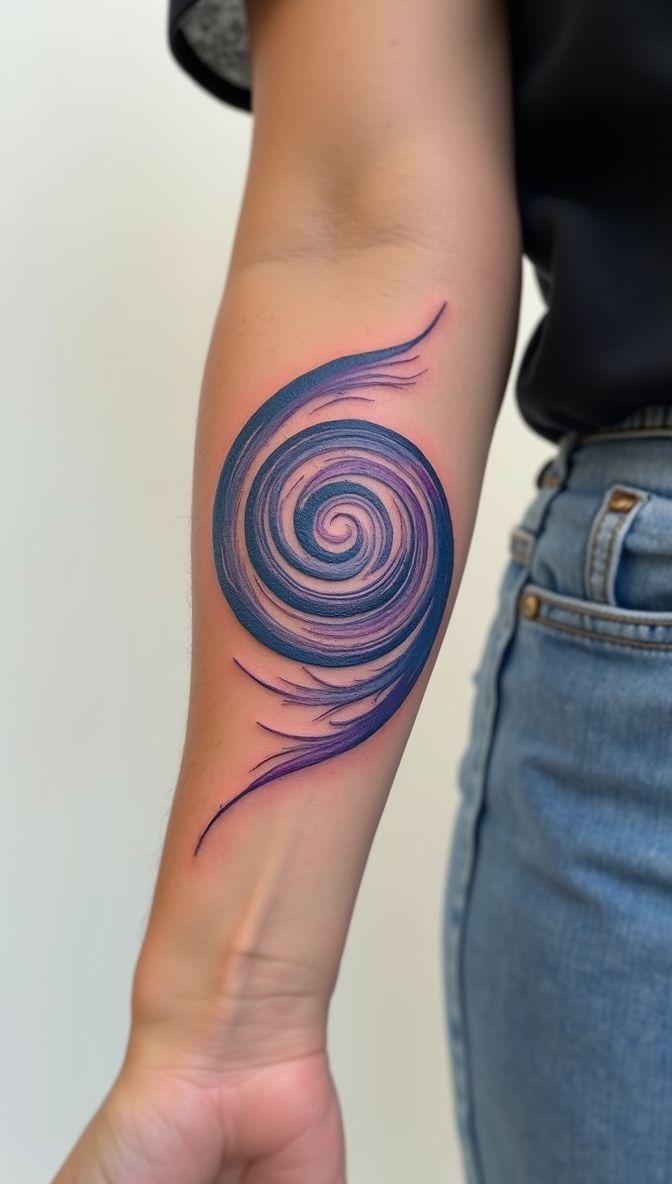 Large Dot Spiral Back Tattoo Tattoo Design