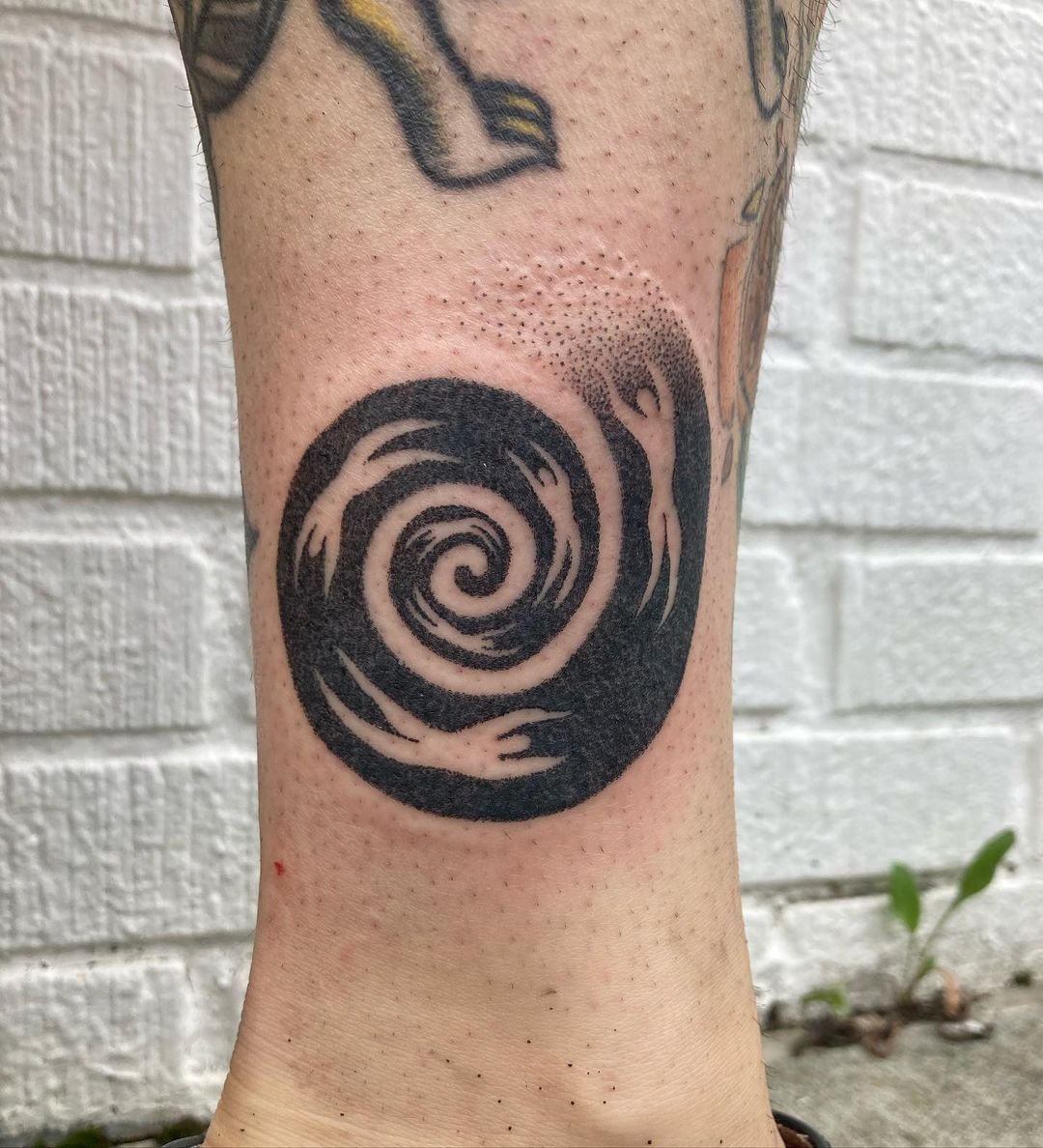 Red Spiral Inner Arm Tattoo Tattoo Design