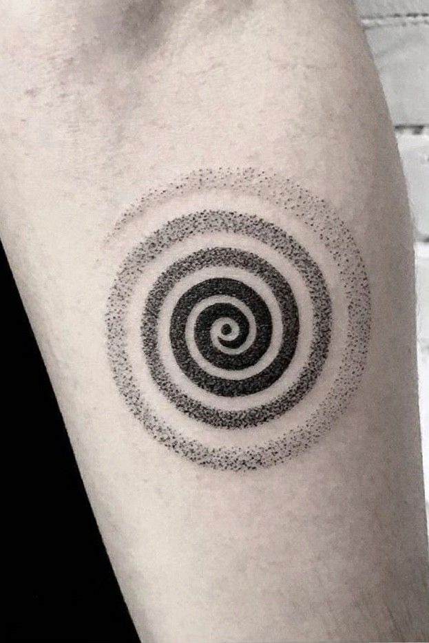 Shadowed Black Spiral Leg Tattoo Tattoo Design