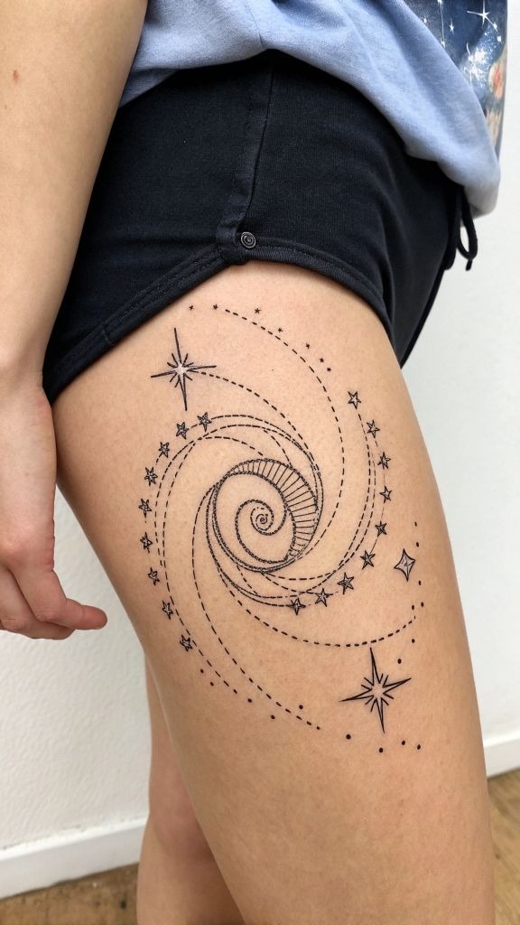 Spiral Sunburst Shoulder Tattoo Tattoo Design