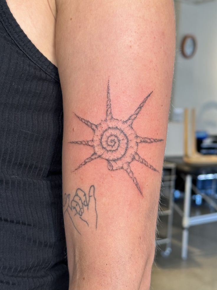 Statement Dot Spiral Shoulder Tattoo Tattoo Design