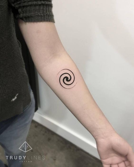 Tiny Finger Spiral Tattoo with Dot Accents Tattoo Design