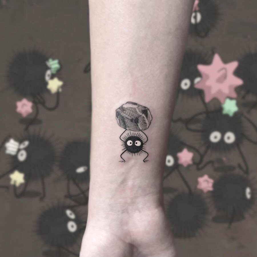 Adorable rock spirit tattoo in minimalist style Tattoo Design
