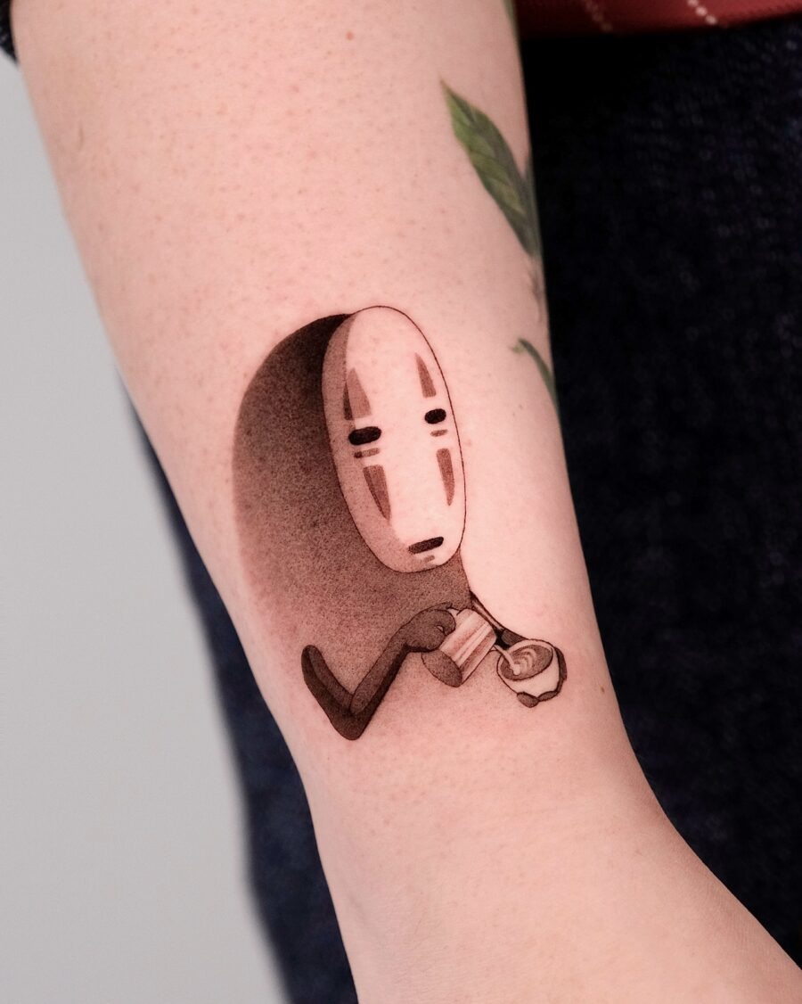 Charming No-Face Tattoo Inspired by Spirited Away Tattoo Design