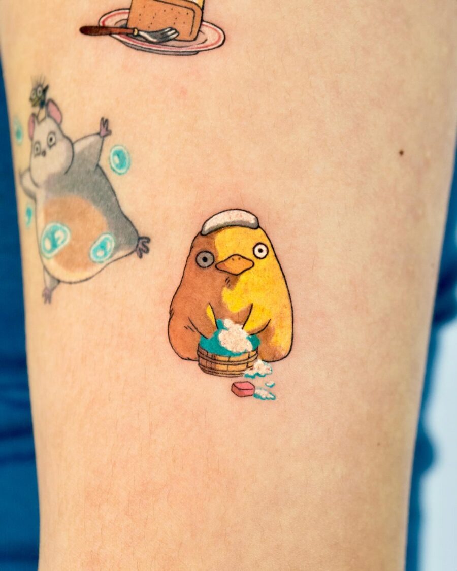 Charming penguin tattoo inspired by Spirited Away Tattoo Design