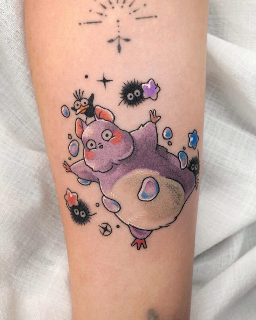 Charming Spirit Creatures from Spirited Away Tattoo Tattoo Design