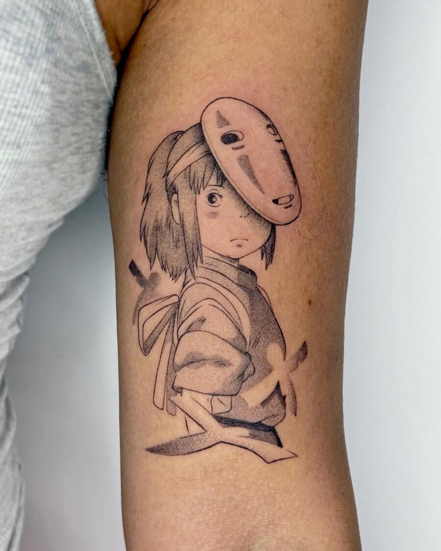 Chihiro's Transformation in Spirited Away Tattoo Tattoo Design
