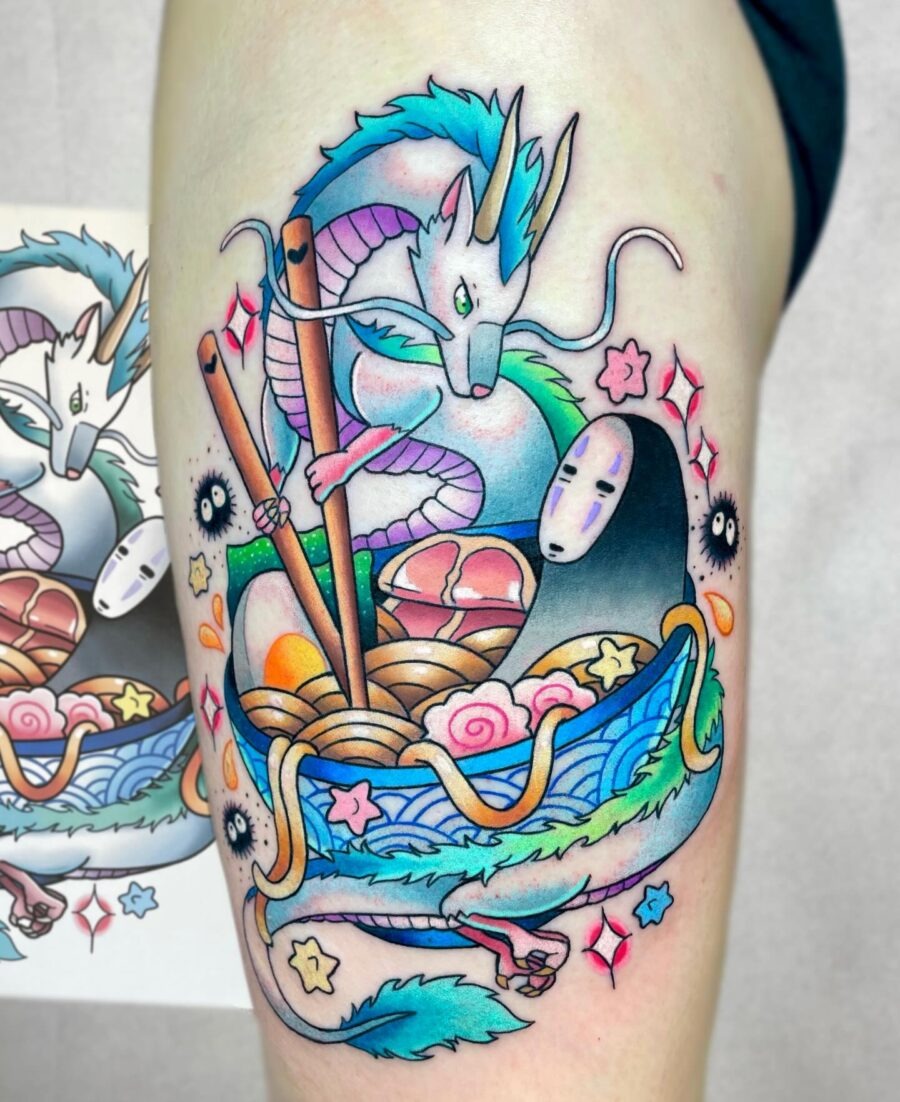 Colorful Spirited Away Dragon Tattoo Design Tattoo Design