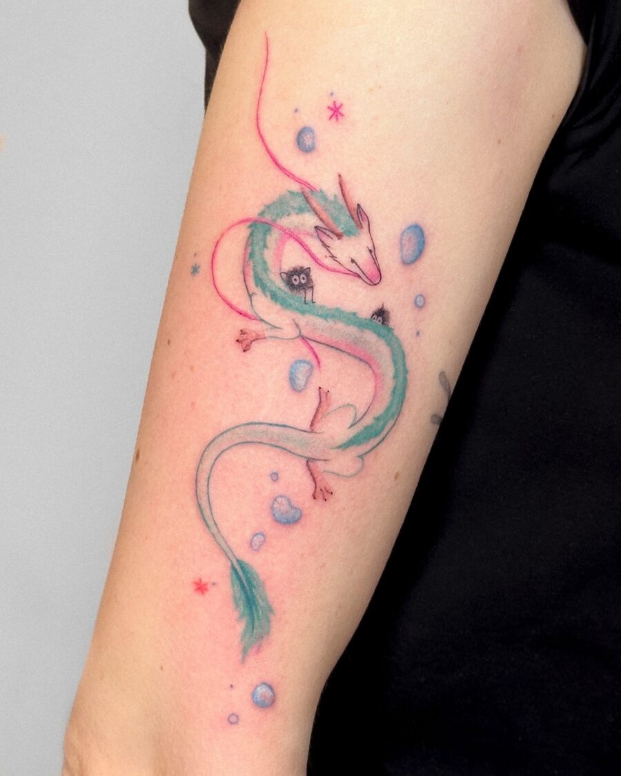 Colorful Spirited Away Dragon Tattoo Design Tattoo Design