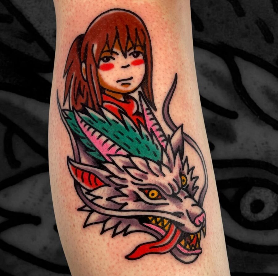 Dynamic Spirited Away Dragon Character Tattoo Tattoo Design