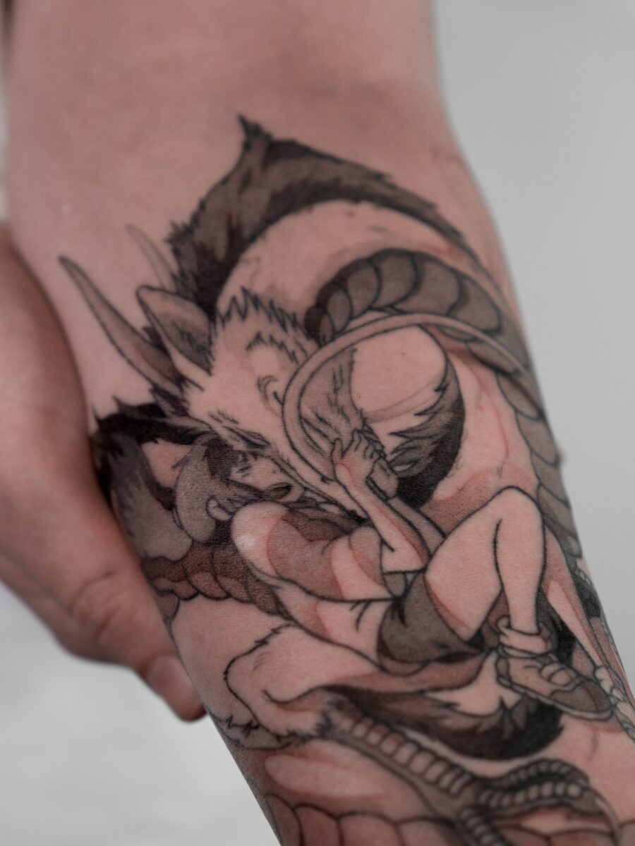 Dynamic Spirited Away Wolf Tattoo Design Tattoo Design