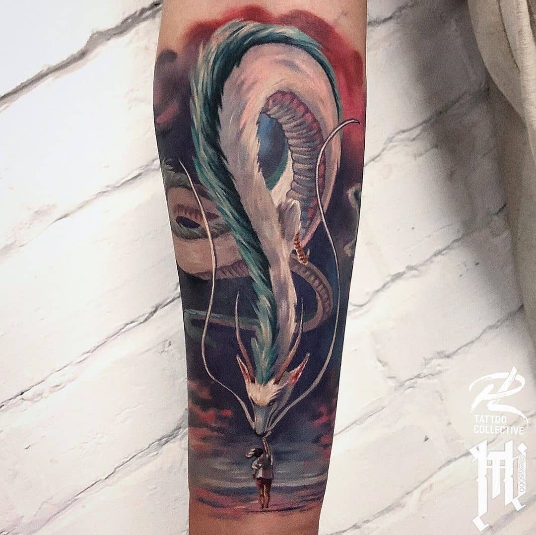 Elegant dragon from Spirited Away tattoo art Tattoo Design