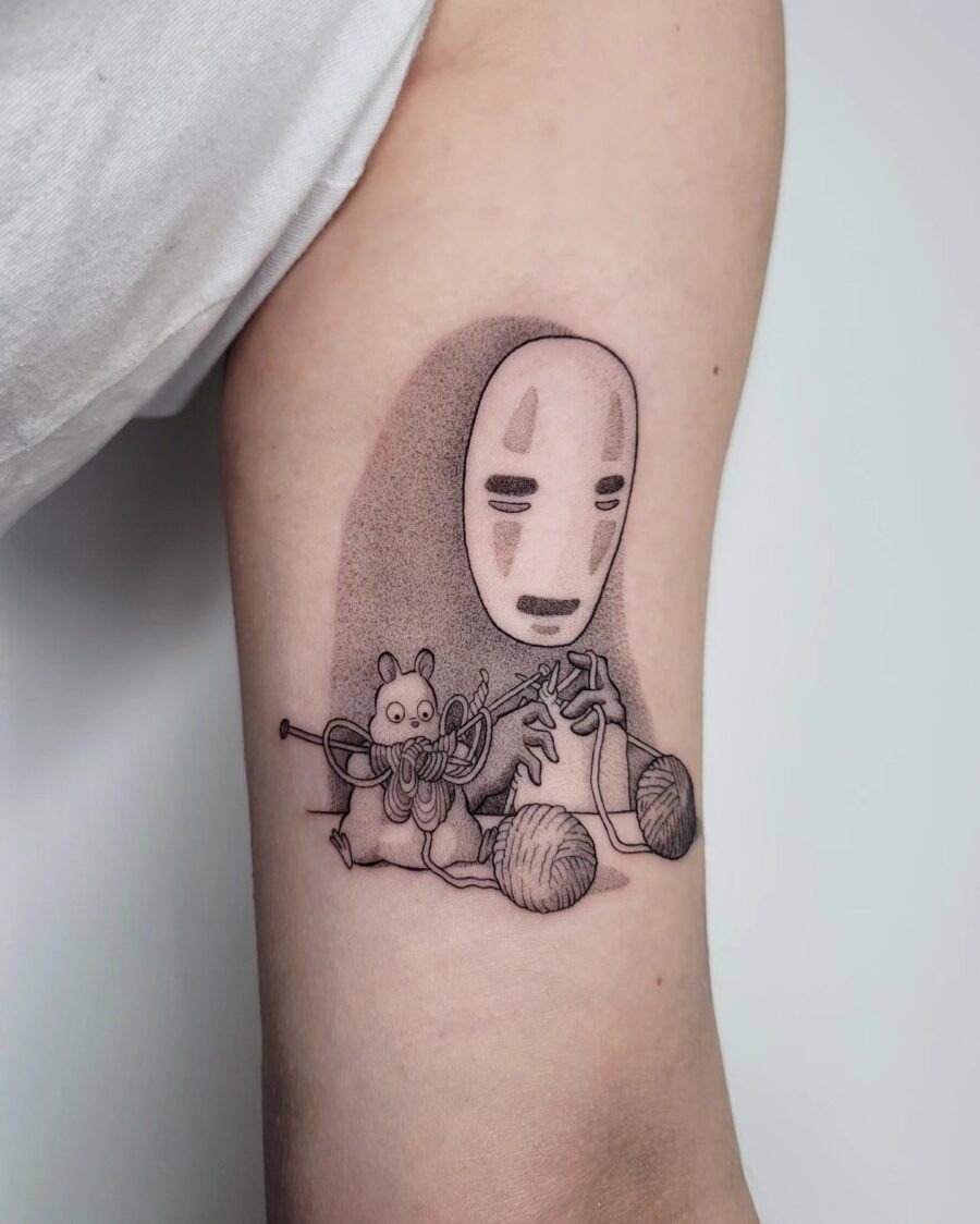 No-Face with Yarn: A Unique Tattoo Design Tattoo Design
