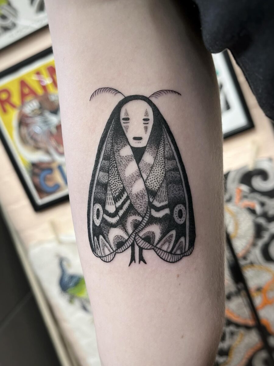 Unique Moth Tattoo Inspired by Spirited Away Tattoo Design