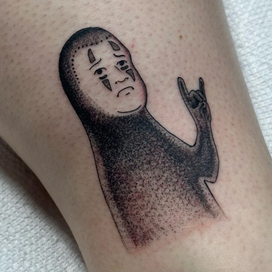 Unique No-Face Tattoo Design for Spirited Away Fans Tattoo Design