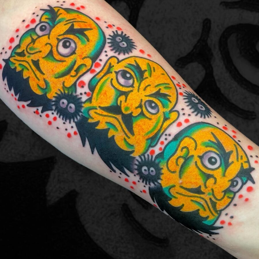 Vibrant Faces from Spirited Away Tattoo Design Tattoo Design