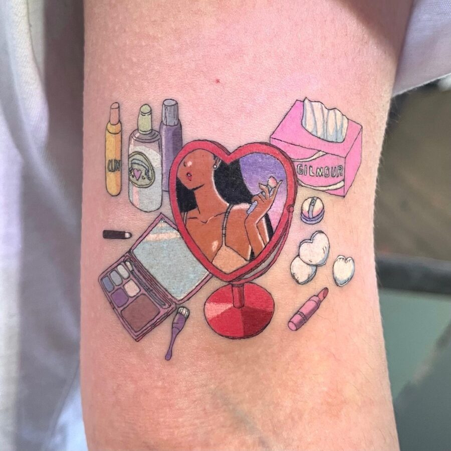 Vibrant tattoo celebrating femininity and beauty Tattoo Design