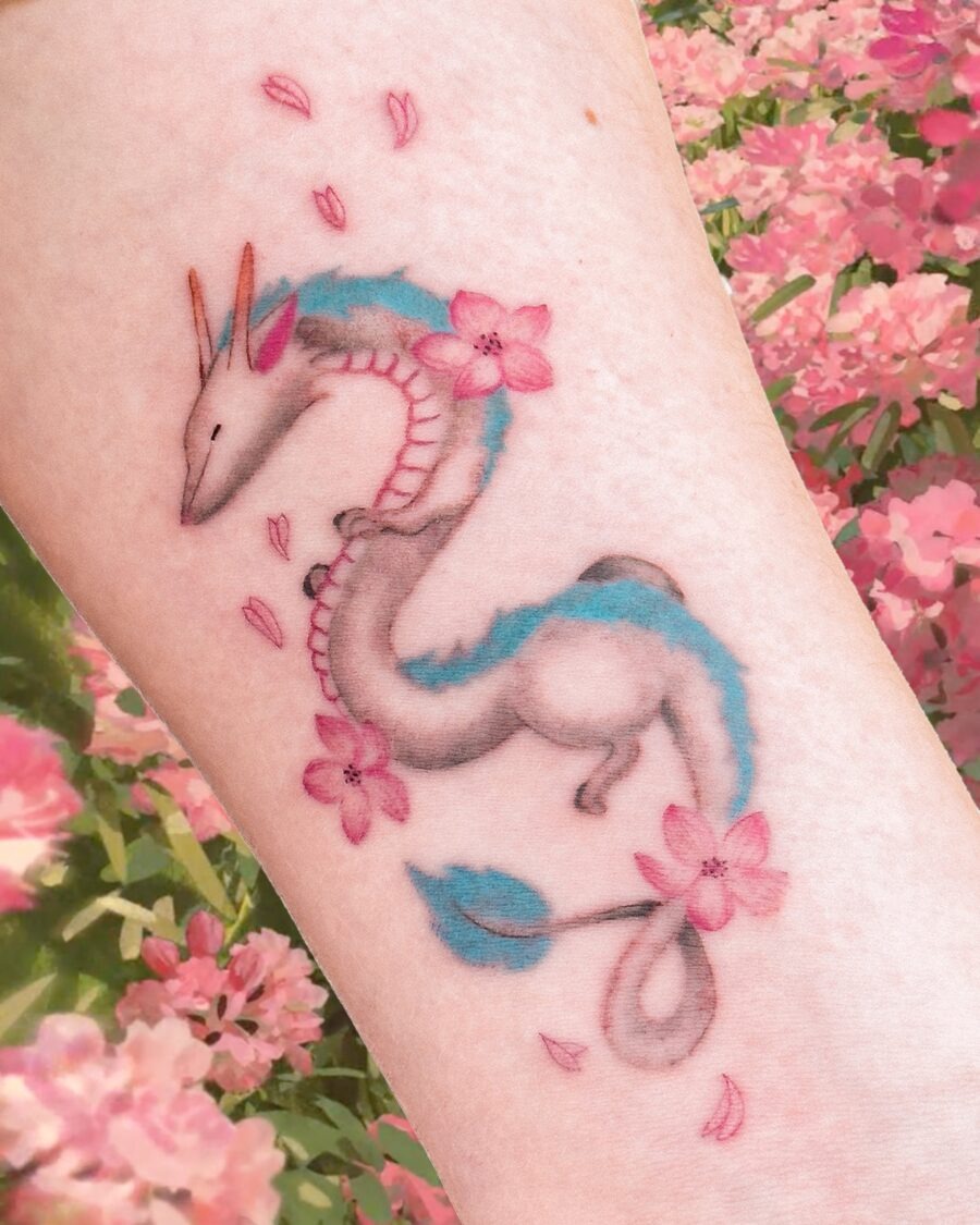 Whimsical tattoo of the Spirited Away dragon Tattoo Design