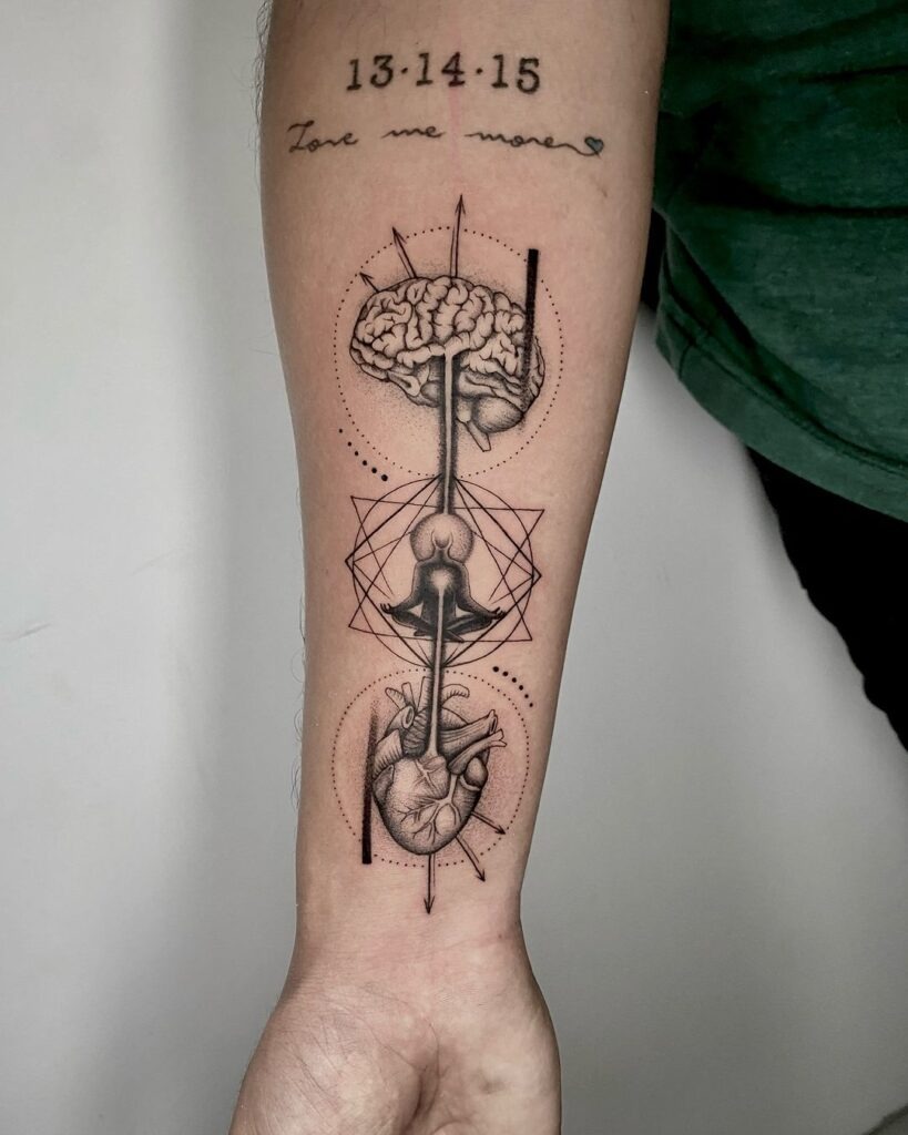 Brain and Heart Tattoo Design Tattoo Design