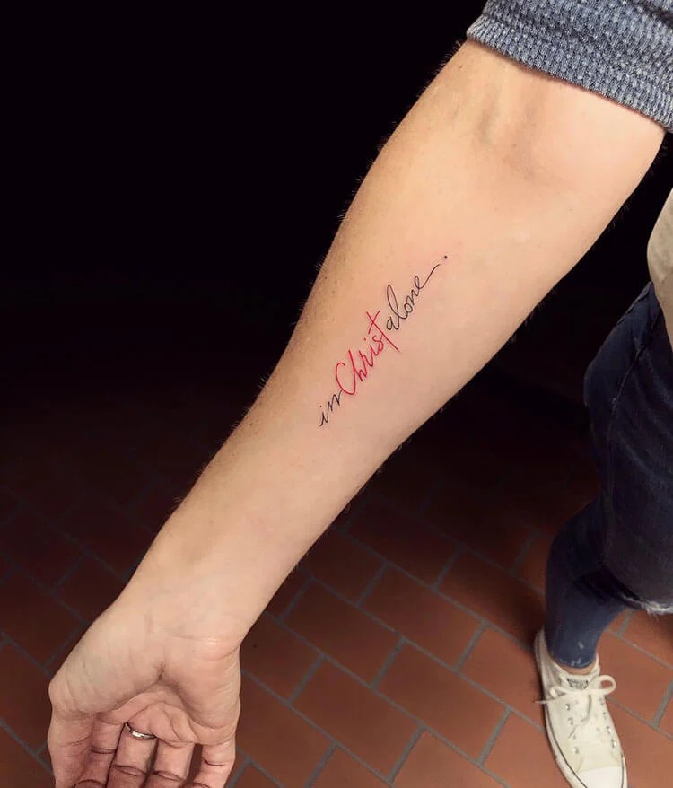 Faith-Focused Tattoo: "In Christ Alone Tattoo Design