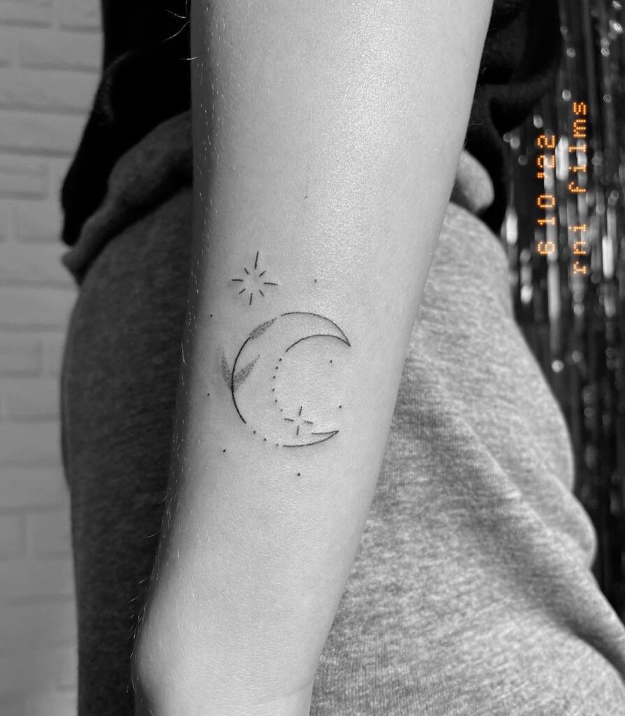 Moon and Stars Tattoo Tattoo Design
