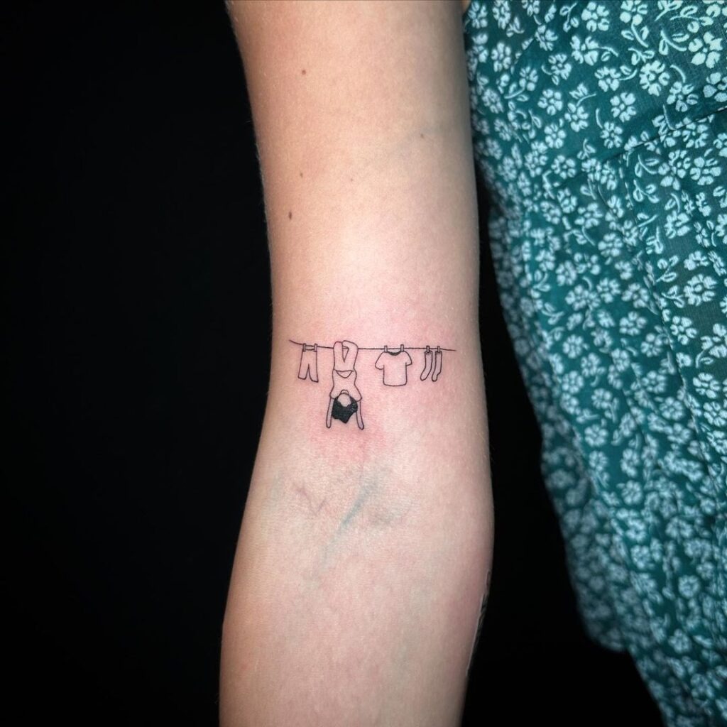 Playful Laundry Tattoo Design Tattoo Design