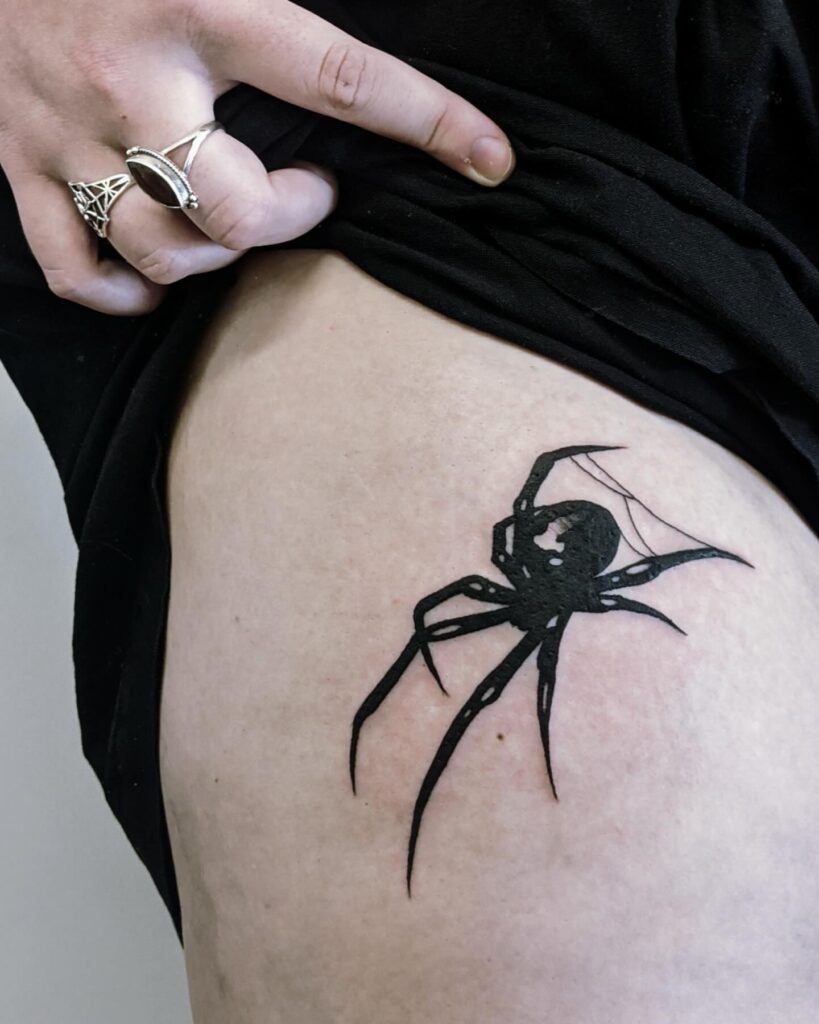Bold Black Spider Tattoo Tattoo Design
