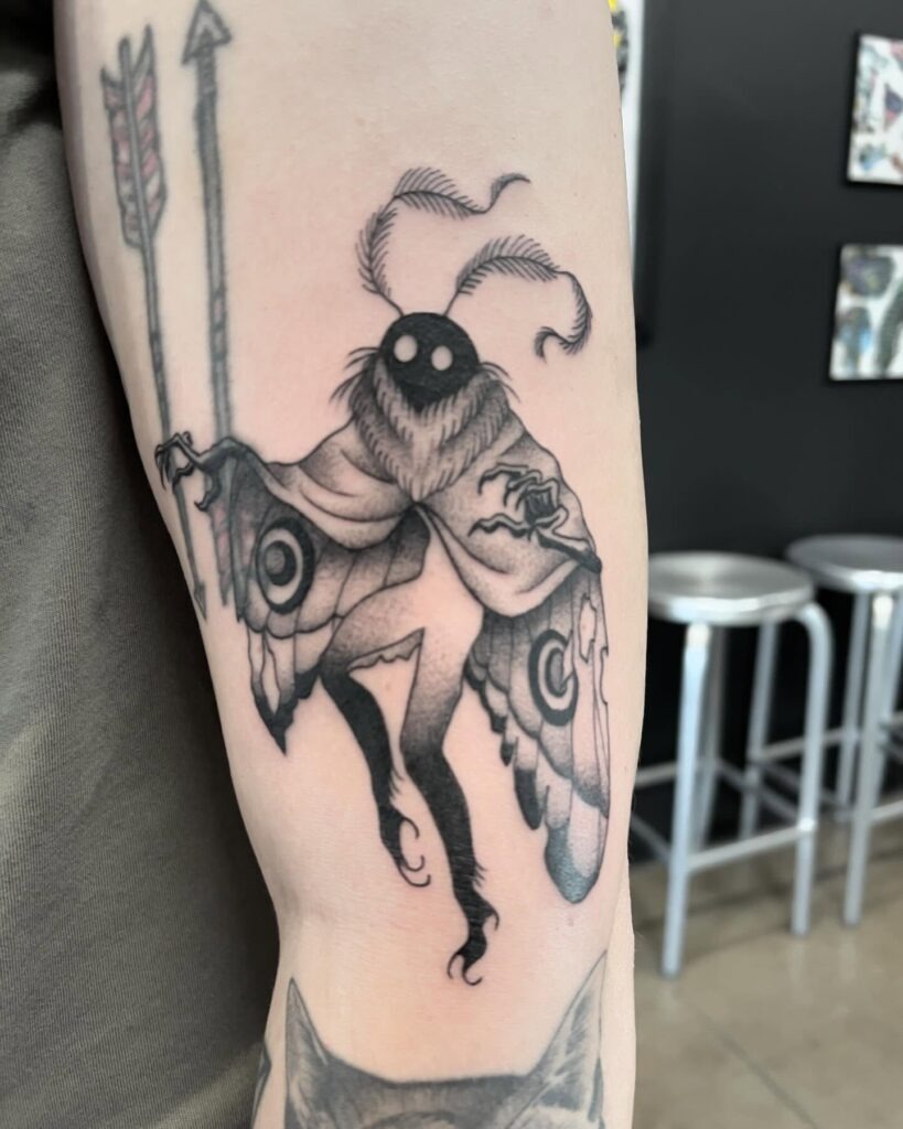Creepy Mothman-Inspired Tattoo Tattoo Design