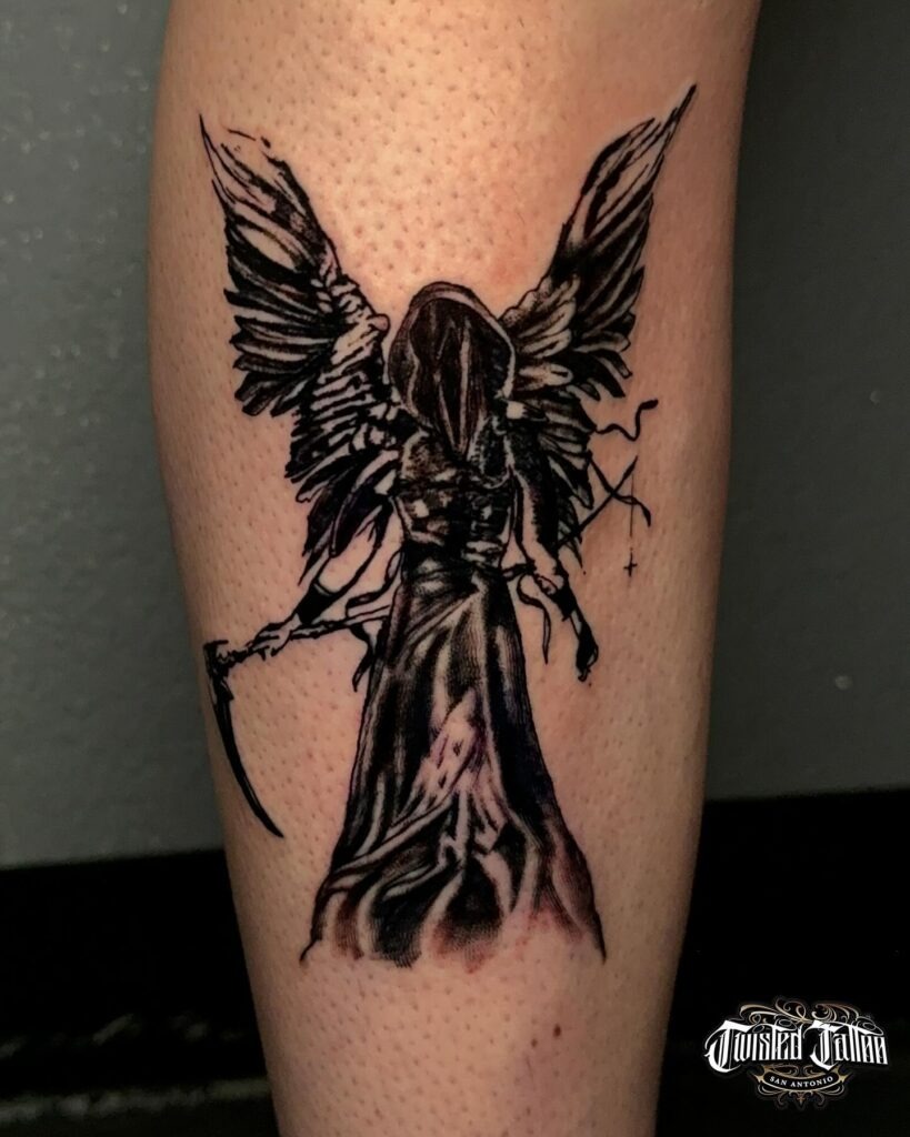Hooded Angel of Death Tattoo Tattoo Design