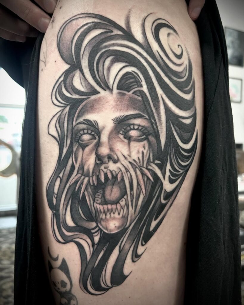 Screaming Demon Woman Tattoo Tattoo Design