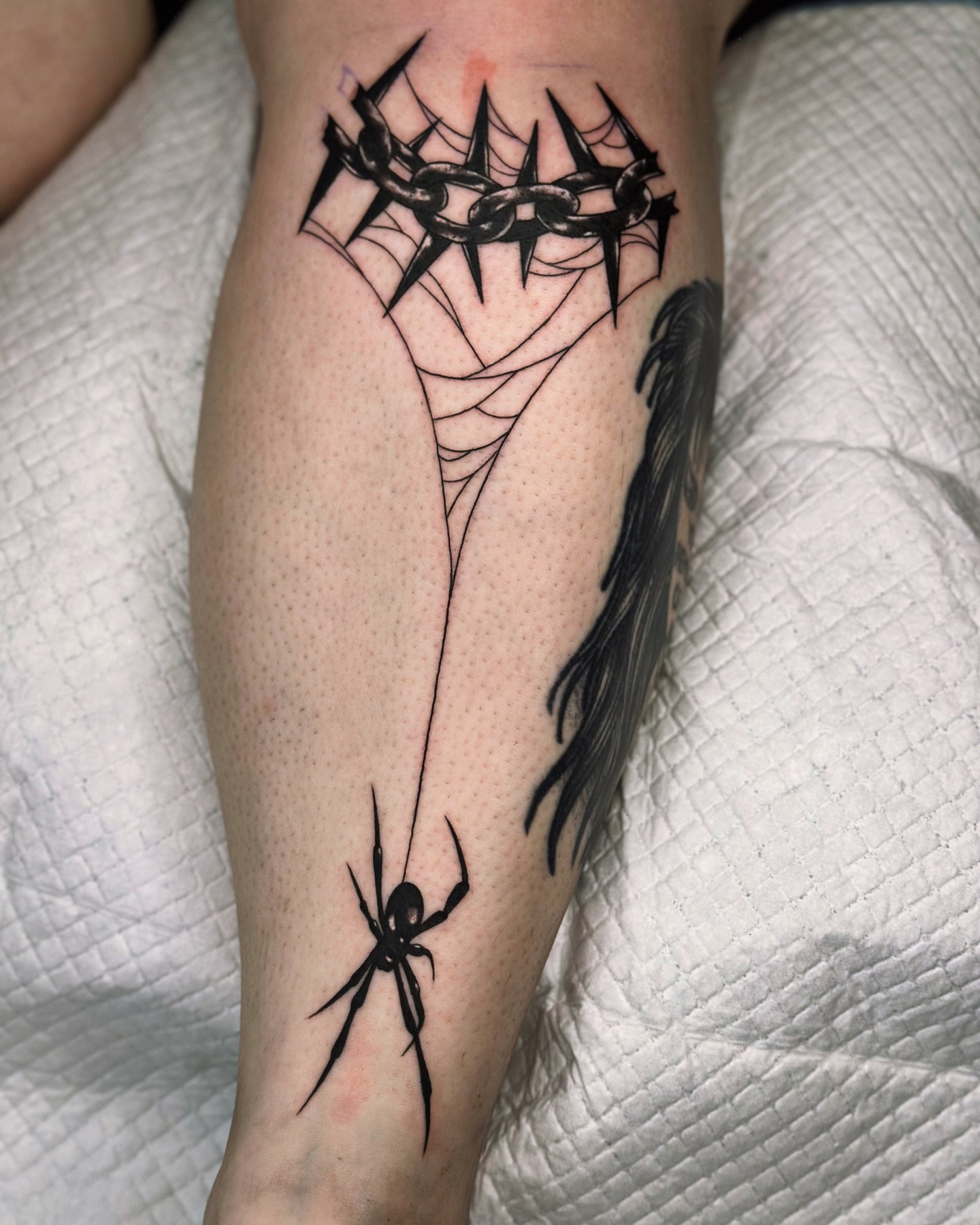 Spider and Chain Web Tattoo Tattoo Design