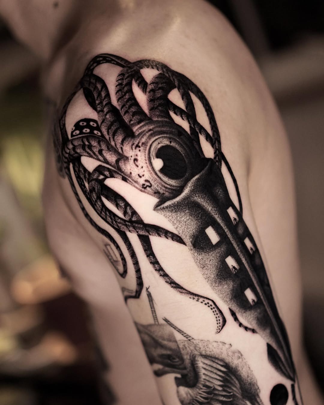 Intricate Octopus Tattoo with Bold Detailing Tattoo Design