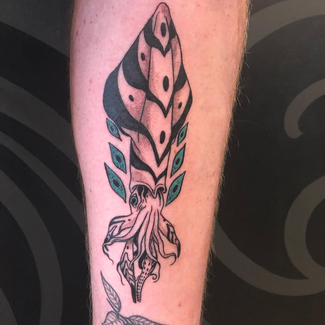 vibrant squid tattoo with bold designs Tattoo Design