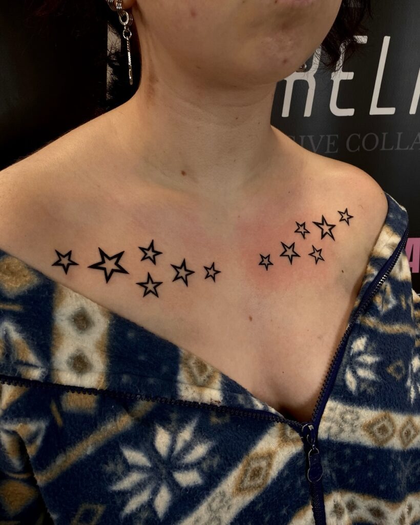 Bold Chest Star Constellation Tattoo Tattoo Design