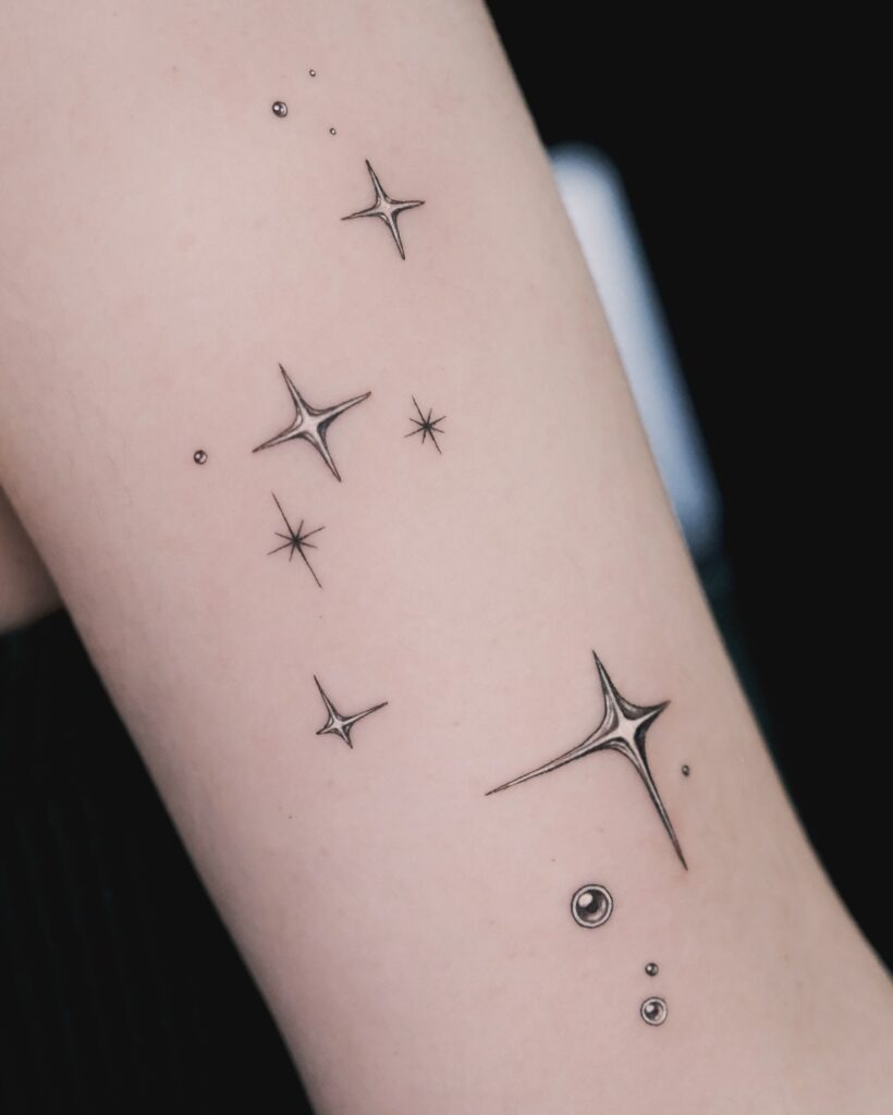 Chrome Star Cluster Tattoo Tattoo Design