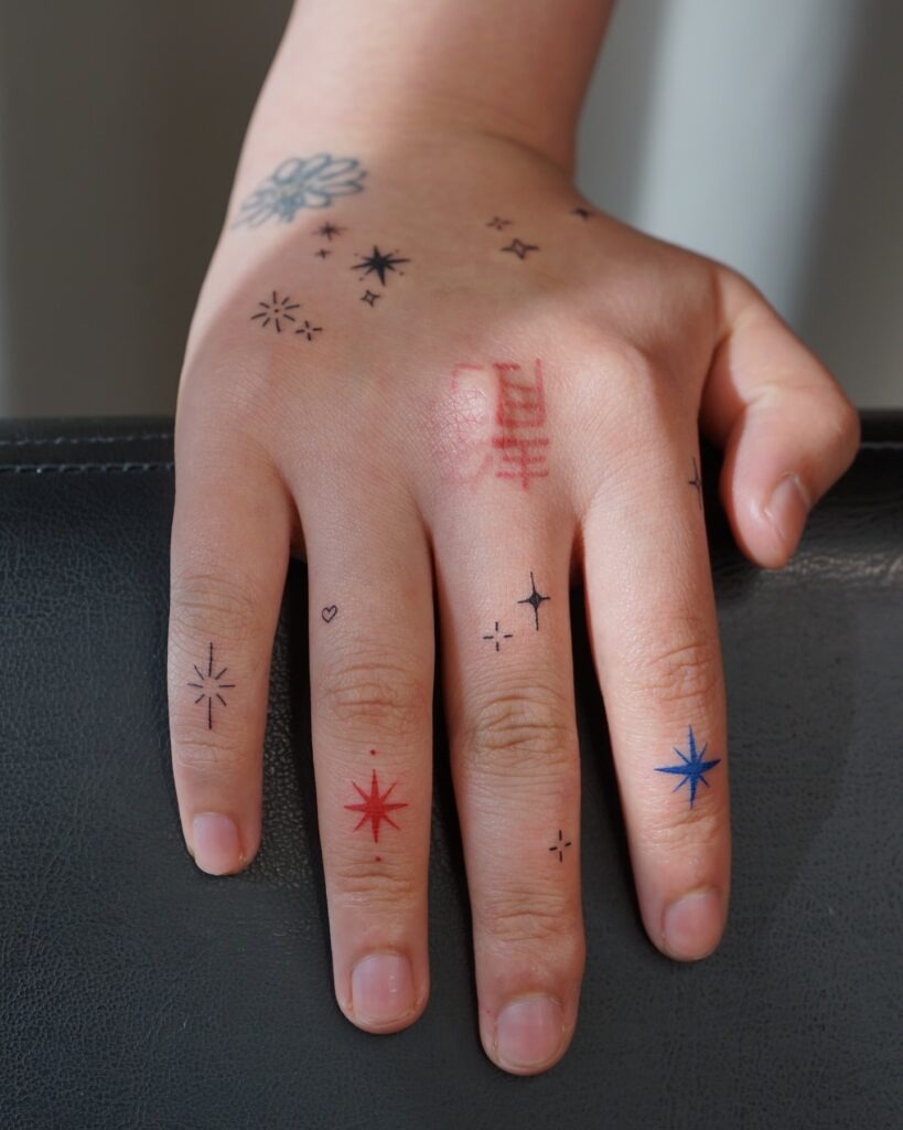 Colorful Cosmic Starburst Tattoo Tattoo Design